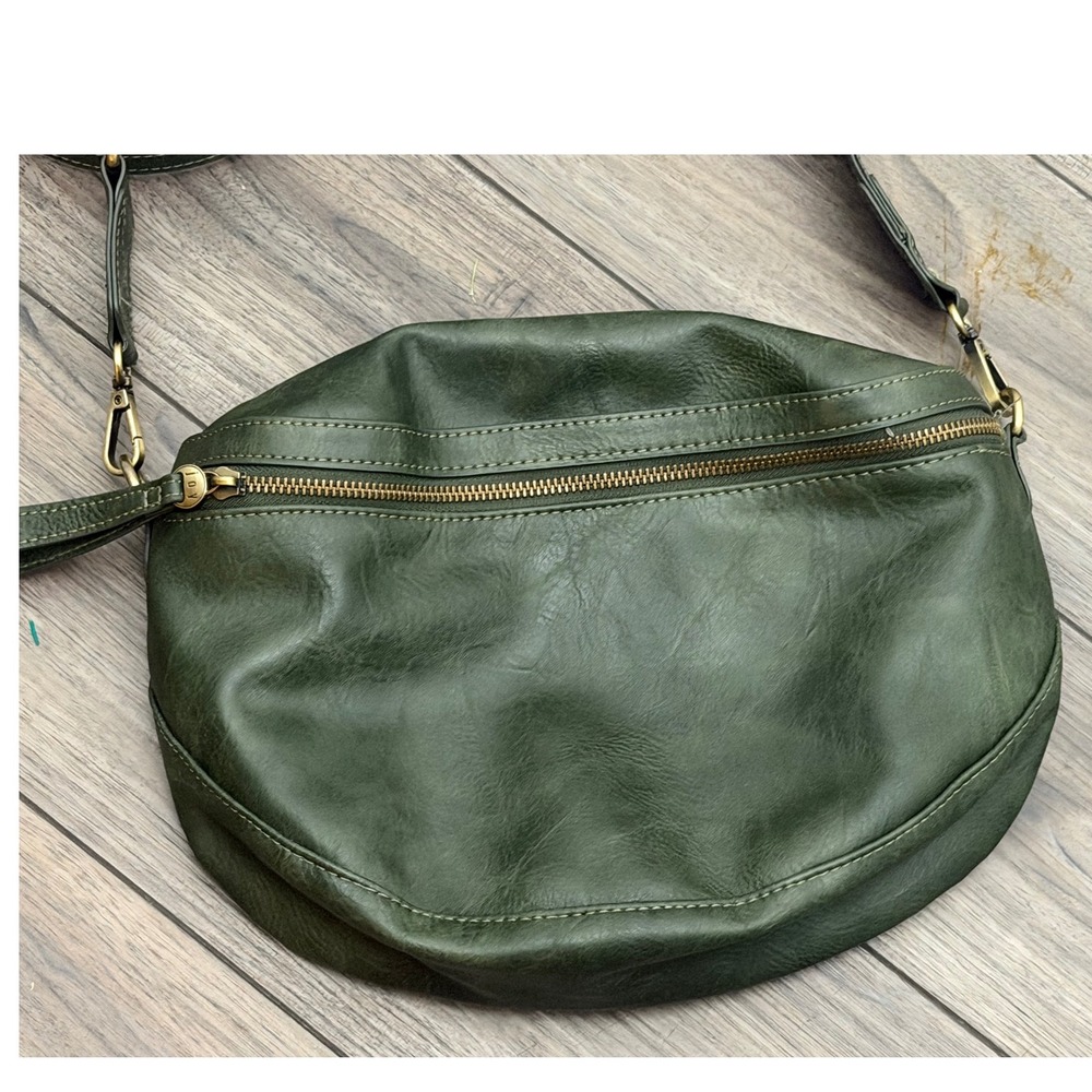 Joy Susan Laura Contrast Strap Sling / Belt Bag Forest Green